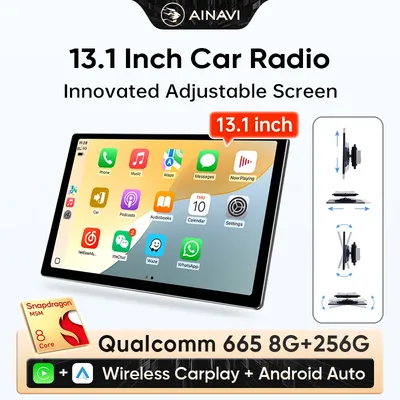 Ainavi 13.1 Universal Car Radio For Toyota Honda VW Peugeot Renault Nissan Wireless Carplay Android Auto Car Multimedia 2 DIN
