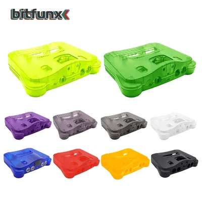 Bitfunx Replacement Plastic Shell Translucent Case for N64 Nintendo 64 Replacement Case Transparent