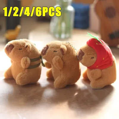 1/2/4/6PCSPP Cotton Net Red Lovely Cute Cute Capybara Water Dolphin Pendant Plush Toy Doll Bag Charm Keychain Doll Doll Dolls