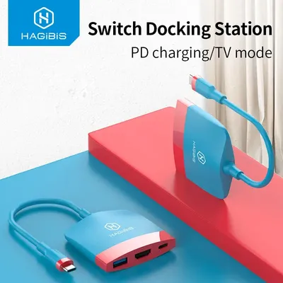 Hagibis Switch Dock TV Dock SWC01 Portable Docking Station USB C to 4K HDMI USB 3.0 Hub for Nintendo
