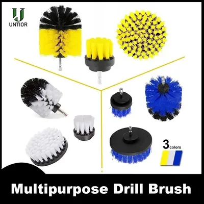 UNTIOR 3Pcs/Set Electric Scrubber Brush Drill Brush Kit Plastic Round Cleaning For Carpet Glass Car