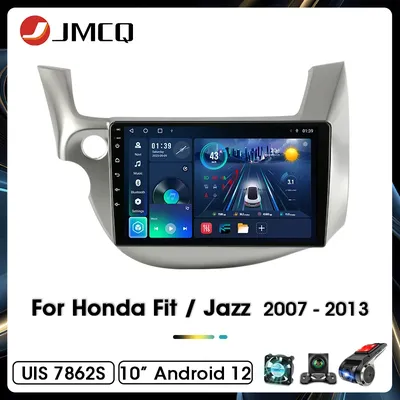 JMCQ Car Stereo Radio For Honda Fit Jazz Left 2007-2014 2din Android 12 Carplay Multimidia Video Player Navigation GPS Head Unit