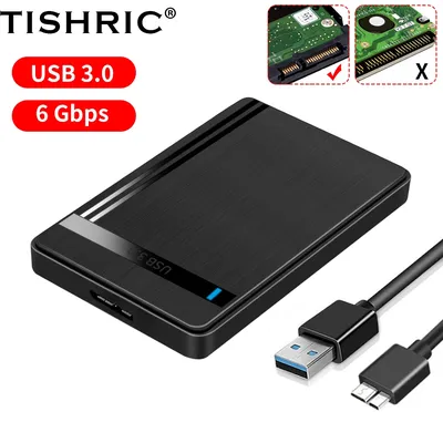 TISHRIC External HDD Case Hard Drive Box USB 3.0 2.5 Inch SATA 3.0 Mobile HDD Enclosure Support