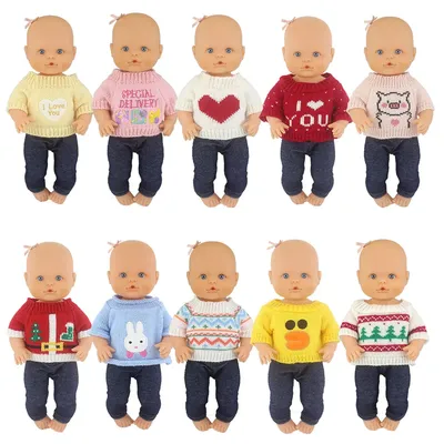 Sweater+Pants New Doll Clothes Suit For 32cm Nenuco Baby Doll 12 13 inch Bebe Doll Accessories