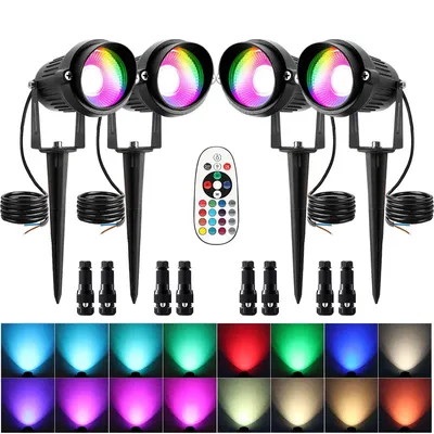 Remote Control 16 colors LED Lawn Lamp RGBW Outdoor Spike Landscape Light AC/DC 12/24V With