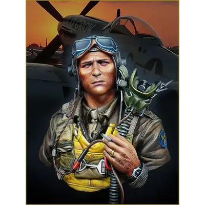 1/10 Scale Resin Portrait Model Kit 2 US Pilot GK Hand Office Unassembled Unpainted Free Shipping