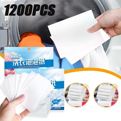1200PCS Concentrated Laundry Tablets Decontamination Laundry Detergent Soap Paper Washing Machine