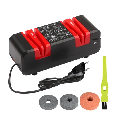 Electric Knife Sharpener Automatic Cut Sharpeners 15-Degree Bevel Crude and Fine Grooves Knives