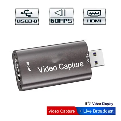 Audio Video Capture Card 60fps, 4K HDMI-compatible USB 3.0 2.0 Reliable Video Converter For Game