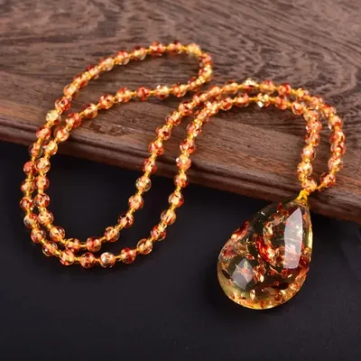 Fine Flower Amber Pendant Necklace Women Men Fashion Charms Jewellery Natural Baltic Amber Necklaces