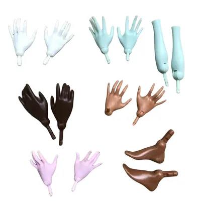 1/6 Doll Replacements Hands Elbows Feet Black Brown White Beige White Pink Skin Doll Parts Original Doll Accessories