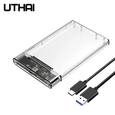 UTHAI T09 USB3.0/Type C 2.5'' Hard Drive Enclosure Transparent Mobile HDD Box USB3.1 SSD Case