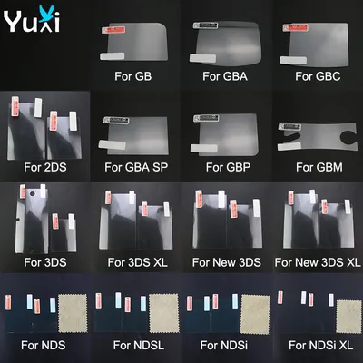 YuXi For NDS NDSL NDSi XL for 2DS New 3DS XL LL LCD Screen Protective Film Top Bottom Clear Protector Skin Cover for GB GBA GBC
