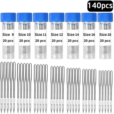 IMZAY 140pcs Count Sewing Machine Needles For Singer Varmax Sizes 7 Different Sizes Sewing Machine