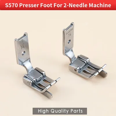 S570 Right and Left Presser Foot With Guide For JUKI 515 Brother 842 845 Twin Needle Sewing Machine