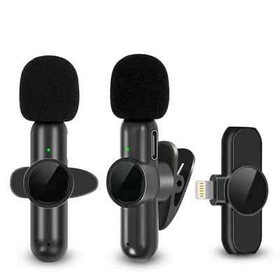 K61 Wireless Lavalier Microphone Audio Video Recording Mini Mic For iPhone iPad Android Laptop Live