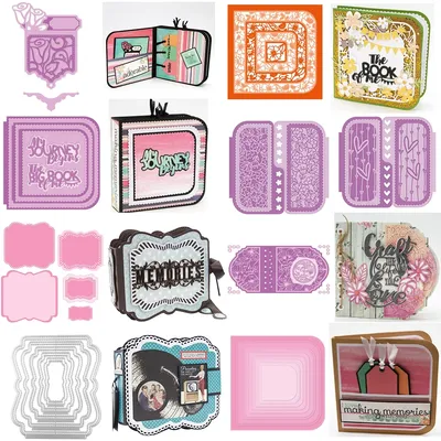 Memorial Book Metal Cutting Dies Maker Layered Cascade Essentials Diecut Set For DIY Scrarpbooking
