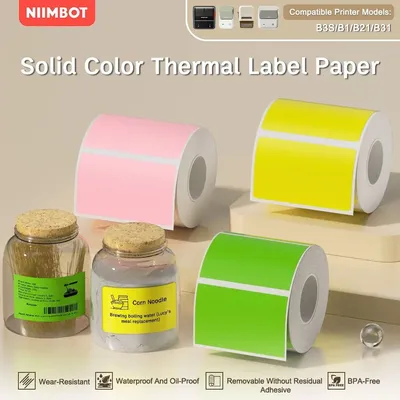 NIIMBOT B21/B203/B3S Label Machine Printing Paper Self Adhesive Label Waterproof Oil Resistant Tear