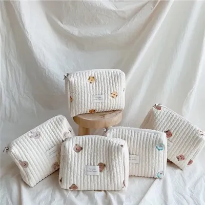 Portable Stroller Nappy Bag Quilted Baby Diaper Caddy Organizer Embroidered Mommy Bags Babies