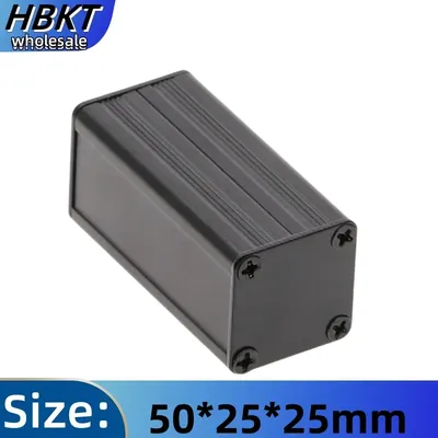 Black Aluminum Enclosure Case DIY Extruded Electronic Project Box 50x25x25mm For Power Supply Units