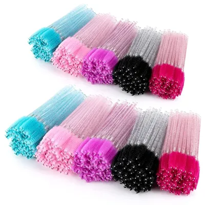 1000 Disposable Mascara Wands Eyelash Brush Spoolies for Eyebrow Eye Lash Extension Colorful