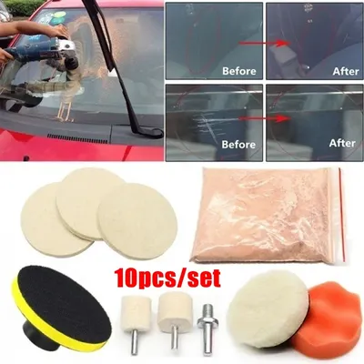 8/10pcs Car Glass Polishing Tool Windshield Scratch Repair Kit Car Body Polishing Disc