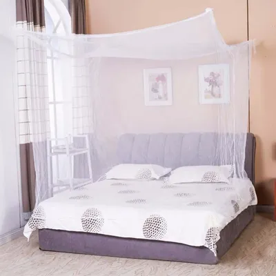 1pcs Moustiquaire Canopy White Four Corner Post Portable Square Mosquito Control Mosquito Net