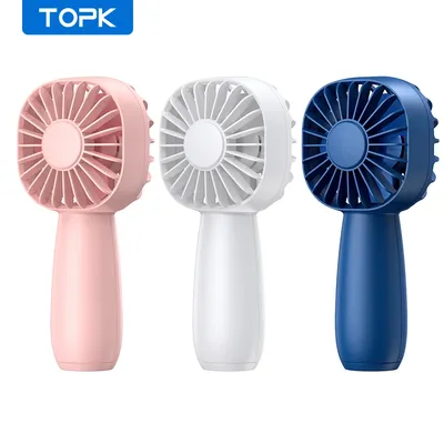 TOPK 1800mah Mini Portable fan,USB Electric Fan 3 Speeds rechargeable portable fan Eyelash hand fans