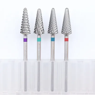 EasyNail~3/32 '' Cone Tungsten Steel Nail Drill Bit nail file Carbide Nozzle Gel remover Nail