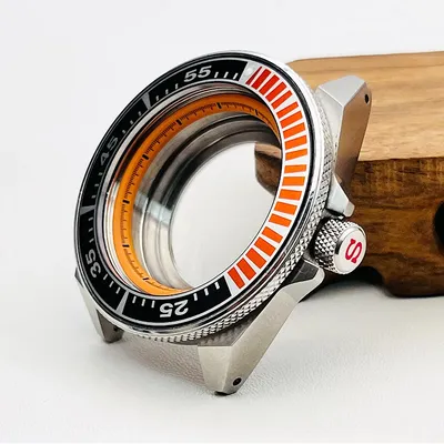 44mm King Samurai SRPE Case nh35 Watch Case Fit For NH35 NH36 4R Automatic Movement Sapphire Glass Transparent Back Watch case