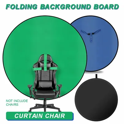 Green Blue Double-sided Screen Background Cloth Circular Foldable Photography Studio Backdrop