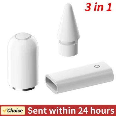 3PCS/Set Charging Adapter Magnetic Pencil Cap Stylus Replacement Built-in Smart Chip Lightweight for