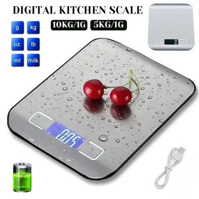 Portable Electronic Digital Kitchen Scale With Timer High Precision LED Display Household Weight