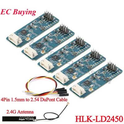 5Pcs/1pc HLK-LD2450 24G MM Wave Human Body Motion Tracking Trajectory Radar Sensor Module Sensing