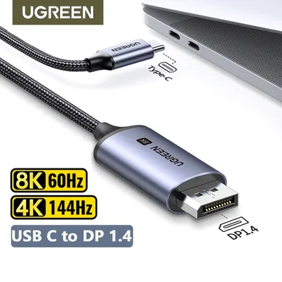 UGREEN USB C to 8K Displayport 1.4 for iPhone 15 Macbook Pro iPad Compatible Thunderbolt 3/4 USB