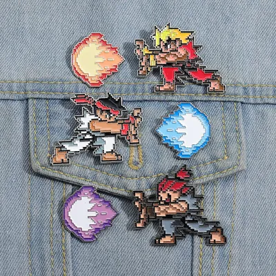 Childhood Arcade Pixel Game Peripheral Enamel Pins Custom Personalized Creative Brooches Lapel Badges Jewelry Gift for Kids