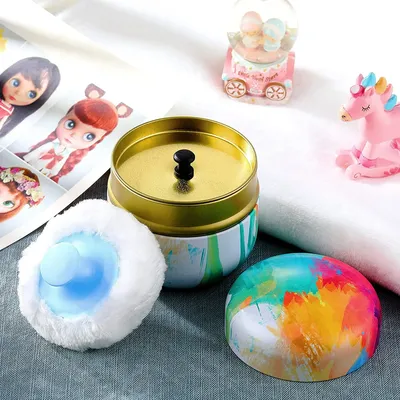 Body Powder Case And Powder Puff With Powder Puff Container Tea Canister Baby Adult Body Talcum
