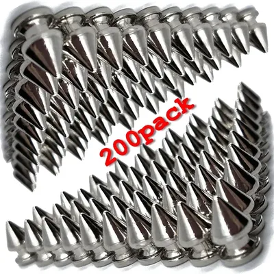 Silver Cone Spikes Metal Double Cap Rivets Studs Round Nail Rivet DIY Choker Collar Shoes Bags