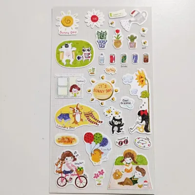 Korean Rainy Day Stickers Cute Raindrop Umbrella Scrapbooking Journal Sticker Diary Home Decoration