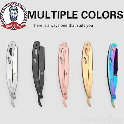 5 color Barber Manual Shaving Razor Men Folding Beard Cutter Barber Replaceable Blades Shavette