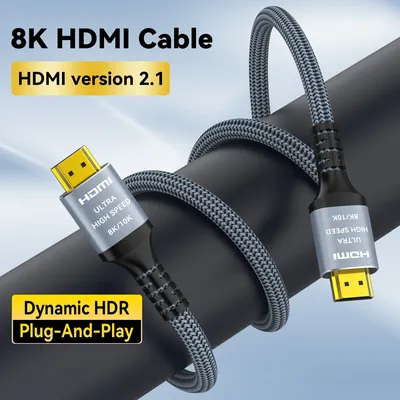 MIZIQIER long HDMI 2.1 Cables 8K60Hz 4K120Hz eARC HDCP2.3 48Gbps Ultra High Speed hdmi Braided cable