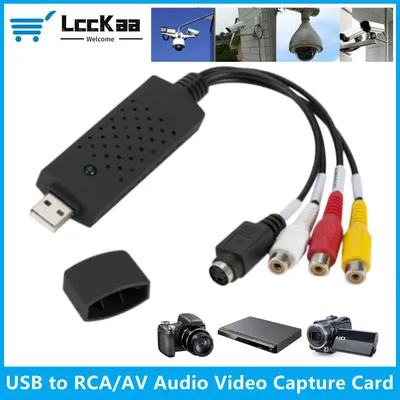 LccKaa USB Audio Video Capture Card Adapter with USB cable USB 2.0 to RCA Video Capture Converter