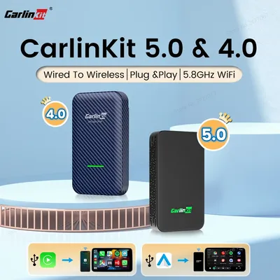 CarlinKit 5.0 & 4.0 Wireless CarPlay Adapter Android Auto Dongle Smart Car Play Box for iOS &