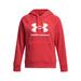 Under Armour Women's Rival Fleece Big Logo Hoodie (Size L) Red Solstice/White, Cotton,Polyester