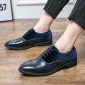 Homme Oxfords Chaussures derby Chaussures en daim Chaussures habillées Marche Entreprise Gentilhomme britannique Mariage Bureau et carrière Soirée Evénement Cuir synthétique Confortable Lacet Noir