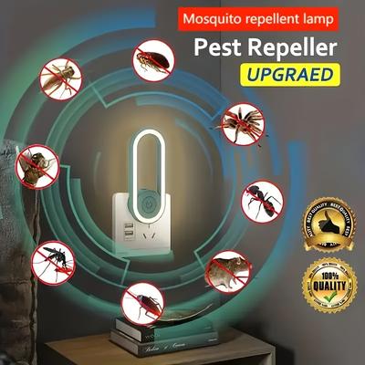 1pc/2pcs Electronic Mosquito Repellent Lamp - Usb Charging Lamp-led Lighting Night Light Keep Bugs Away Mosquito Repellent, Rat Repellent, Cockroach And Spider Repellent