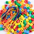Children's Early Education Fun Colorful Beaded Diy Handmade Educational Wearing Beads Building Blocks Geometric Body Shape Bracelet Toys, Halloween, Christmas, And Thanksgiving Day Gift