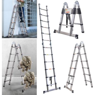 Dayplus - Profi Teleskopleiter Treppenleiter Anlegeleiter Mehrzweckleiter 3.8M (1.9M+1.9M) Image