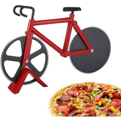 Pizzaroller, Original Pizzaroller, Pizzamesser in Fahrradform, Professioneller Pizzaroller (Rot)