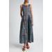 Wande Abstract Print Sleeveless Cotton Maxi Dress